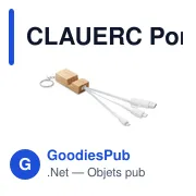 CLAUERC Porte-clés support en bambou - Miniature 1