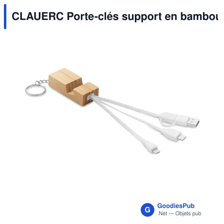 CLAUERC Porte-clés support en bambou