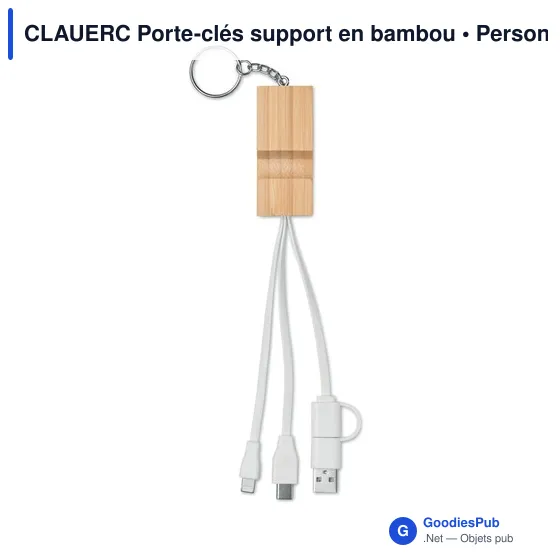 CLAUERC Porte-clés support en bambou - Image 2
