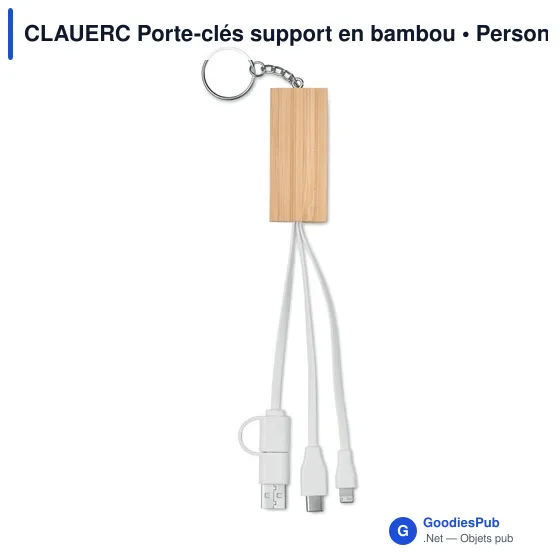 CLAUERC Porte-clés support en bambou - Image 3