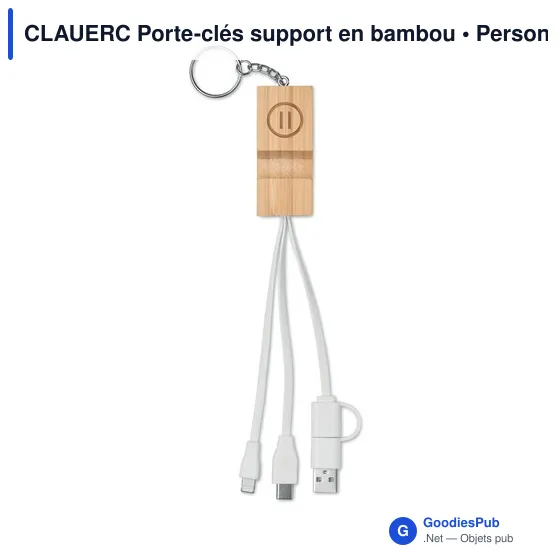 CLAUERC Porte-clés support en bambou - Image 4
