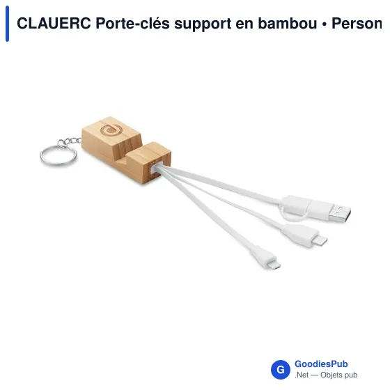 CLAUERC Porte-clés support en bambou - Image 6