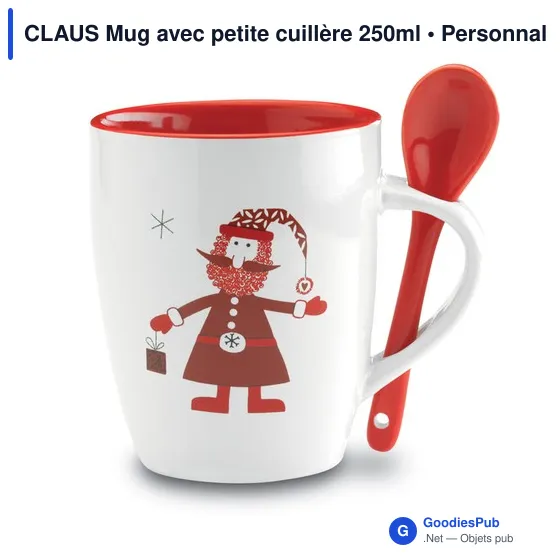 CLAUS Mug avec petite cuillère 250ml - Image 1