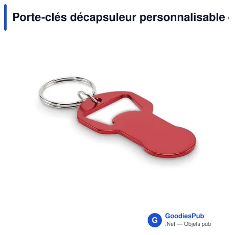 Porte-clés décapsuleur personnalisable en aluminium - CLAVEavec logo