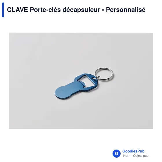 Porte-clés décapsuleur personnalisable en aluminium - CLAVEavec logo - Image 12