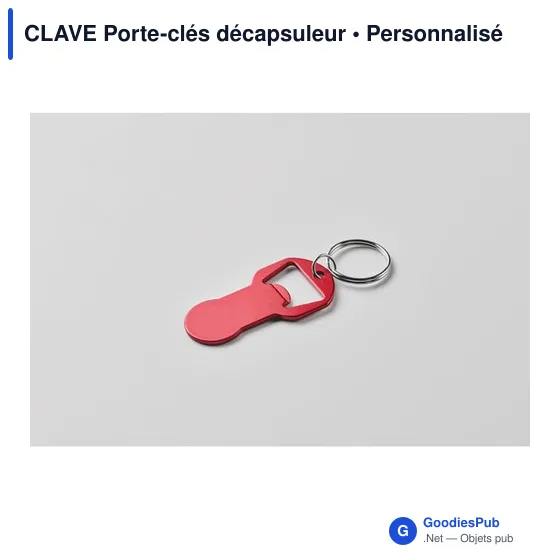Porte-clés décapsuleur personnalisable en aluminium - CLAVEavec logo - Image 4