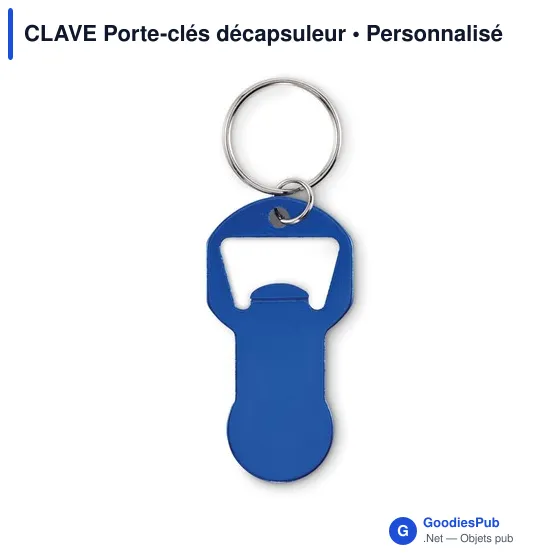 Porte-clés décapsuleur personnalisable en aluminium - CLAVEavec logo - Image 6