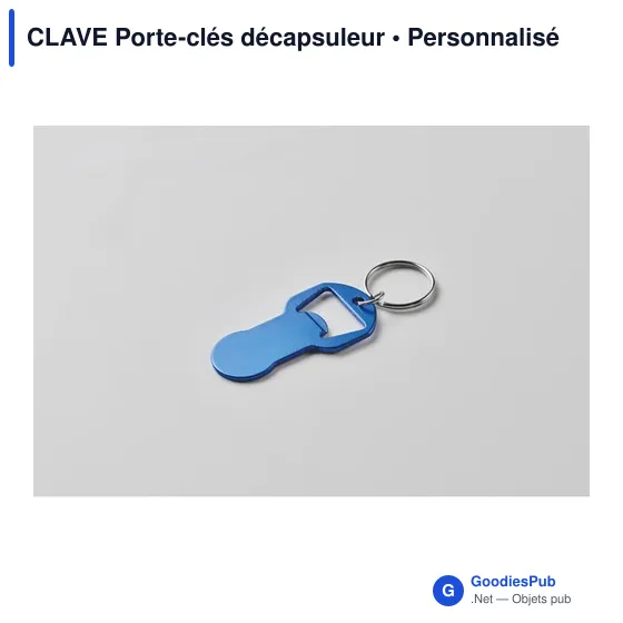 Porte-clés décapsuleur personnalisable en aluminium - CLAVEavec logo - Image 8