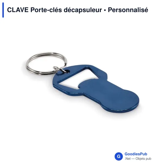 Porte-clés décapsuleur personnalisable en aluminium - CLAVEavec logo - Image 9