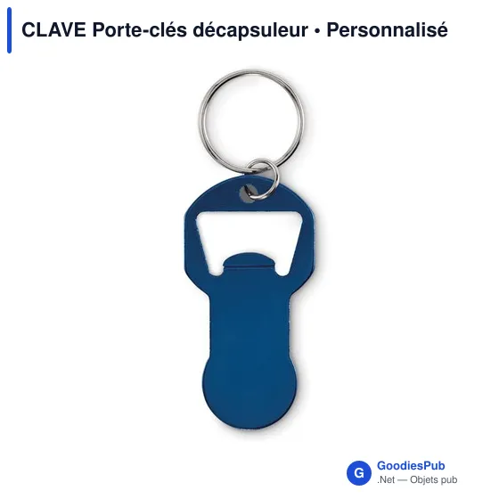 Porte-clés décapsuleur personnalisable en aluminium - CLAVEavec logo - Image 10