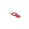 Variante rouge - Porte-clés décapsuleur personnalisable en aluminium - CLAVEavec logo