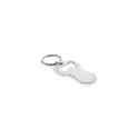 Variante argenté - Porte-clés décapsuleur personnalisable en aluminium - CLAVEavec logo