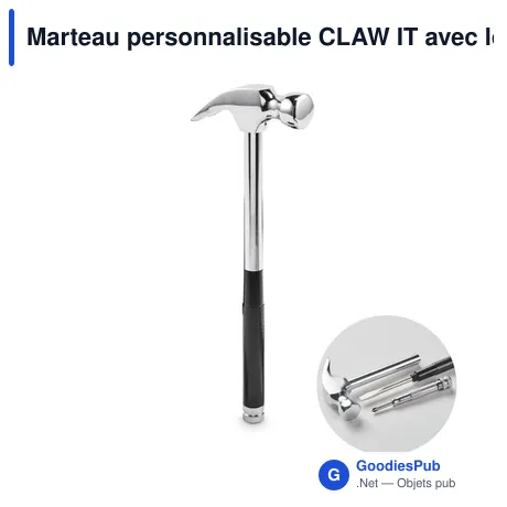 Marteau personnalisable CLAW IT avec logo - Outil 2en1