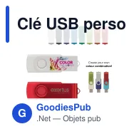 Clé USB personnalisable 16 Go à capot pivotant avec logo - Twister - Miniature 1
