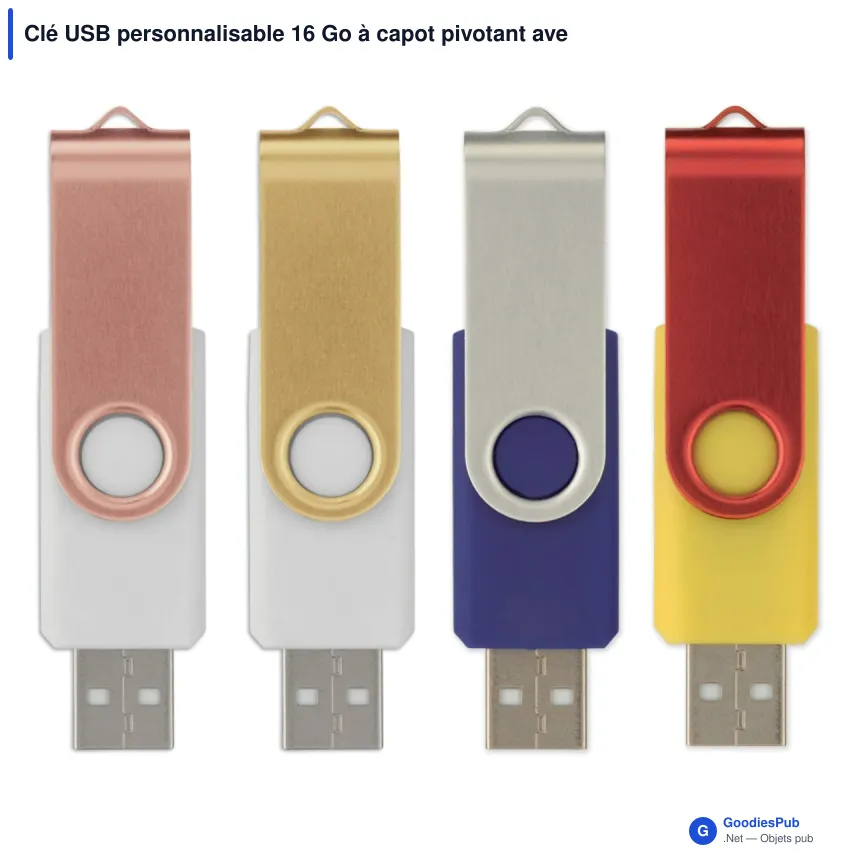 Clé USB personnalisable 16 Go à capot pivotant avec logo - Twister - Image 9