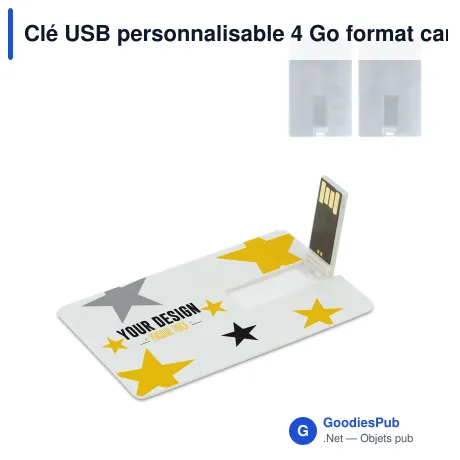 Clé USB personnalisable 4 Go format carte de crédit avec logo - Card