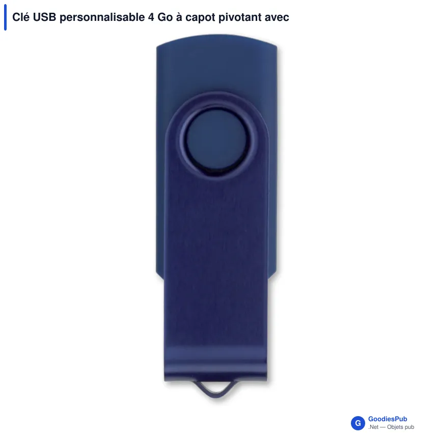 Clé USB personnalisable 4 Go à capot pivotant avec logo - Twister - Image 2