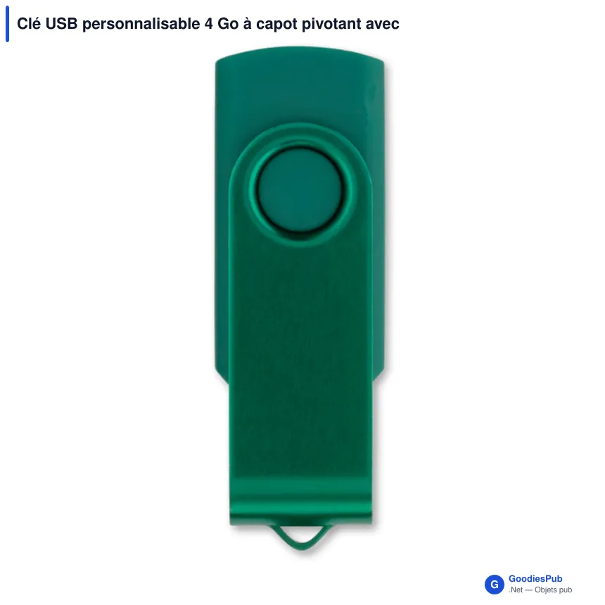 Clé USB personnalisable 4 Go à capot pivotant avec logo - Twister - Image 3