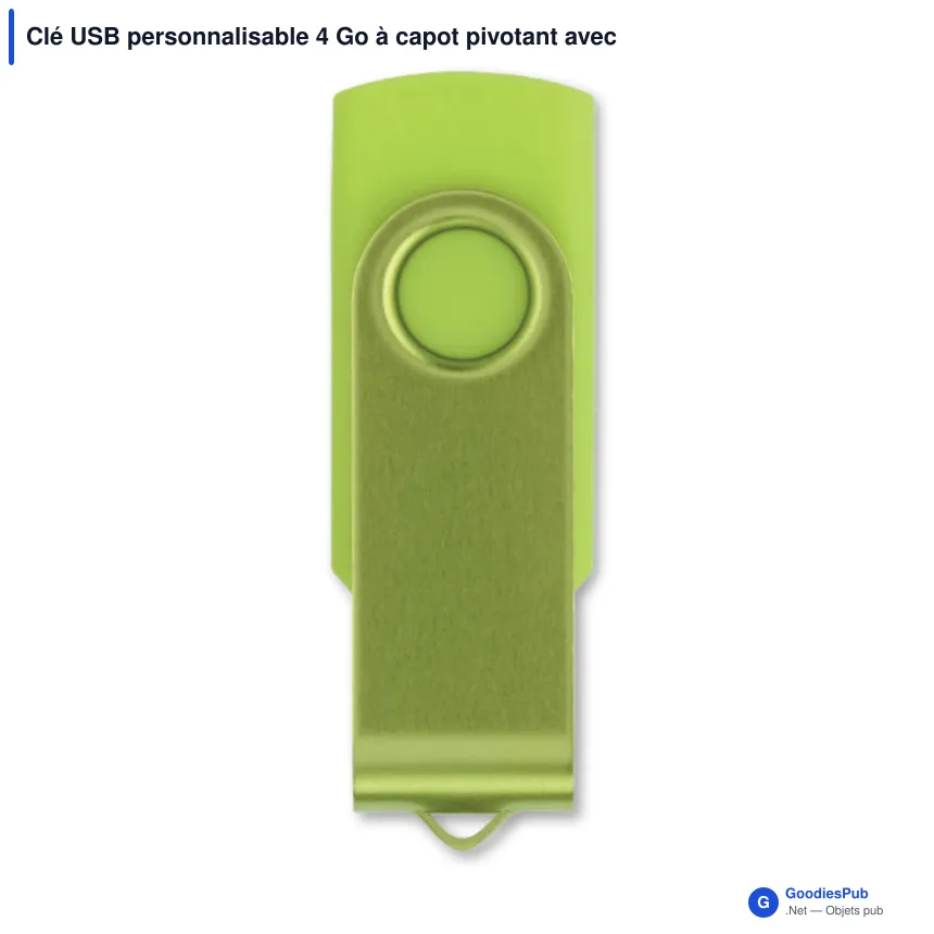 Clé USB personnalisable 4 Go à capot pivotant avec logo - Twister - Image 5