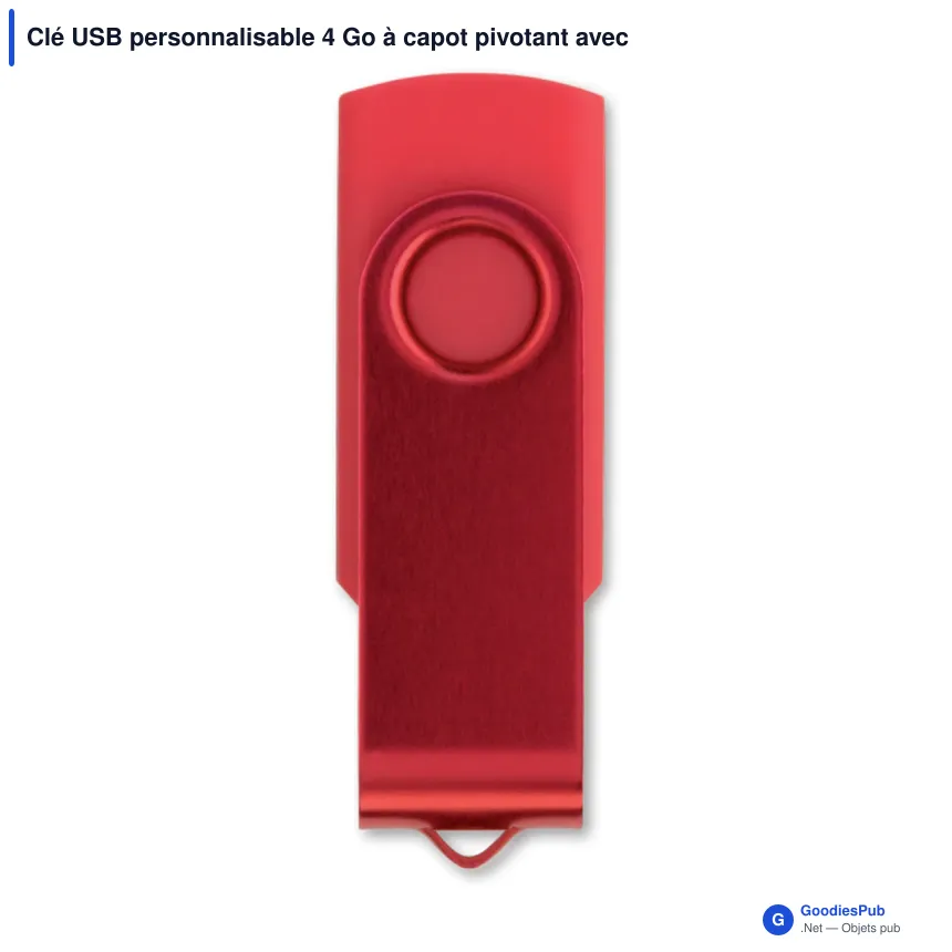 Clé USB personnalisable 4 Go à capot pivotant avec logo - Twister - Image 6