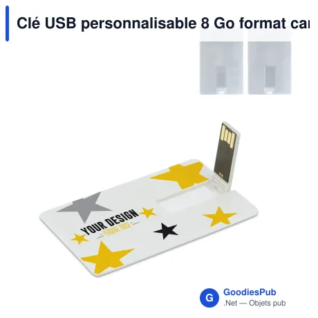 Clé USB personnalisable 8 Go format carte de crédit avec logo - Card