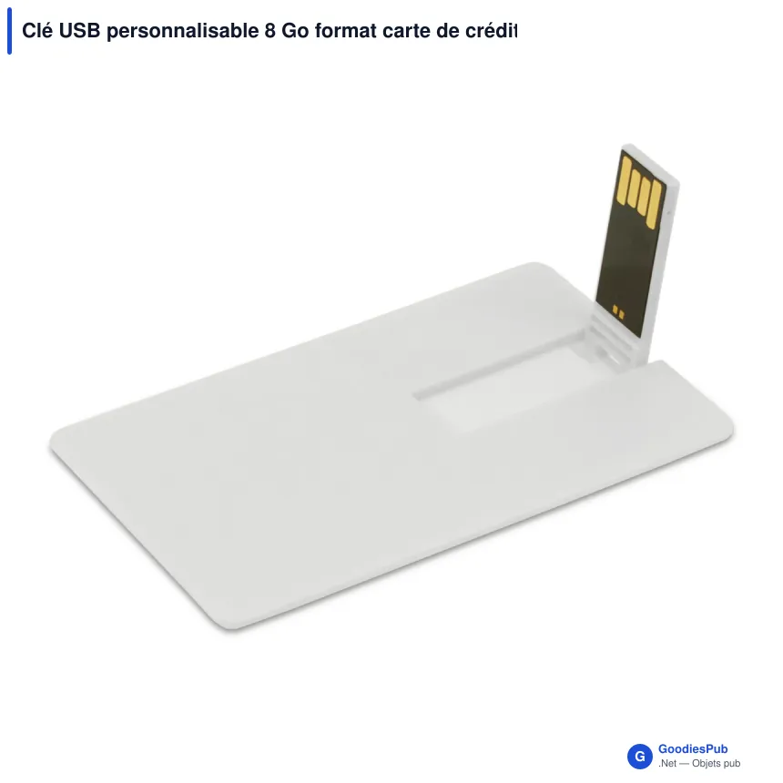 Clé USB personnalisable 8 Go format carte de crédit avec logo - Card - Image 2