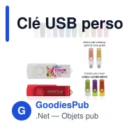 Clé USB personnalisable 8 Go à capot pivotant avec logo - Twister - Miniature 1