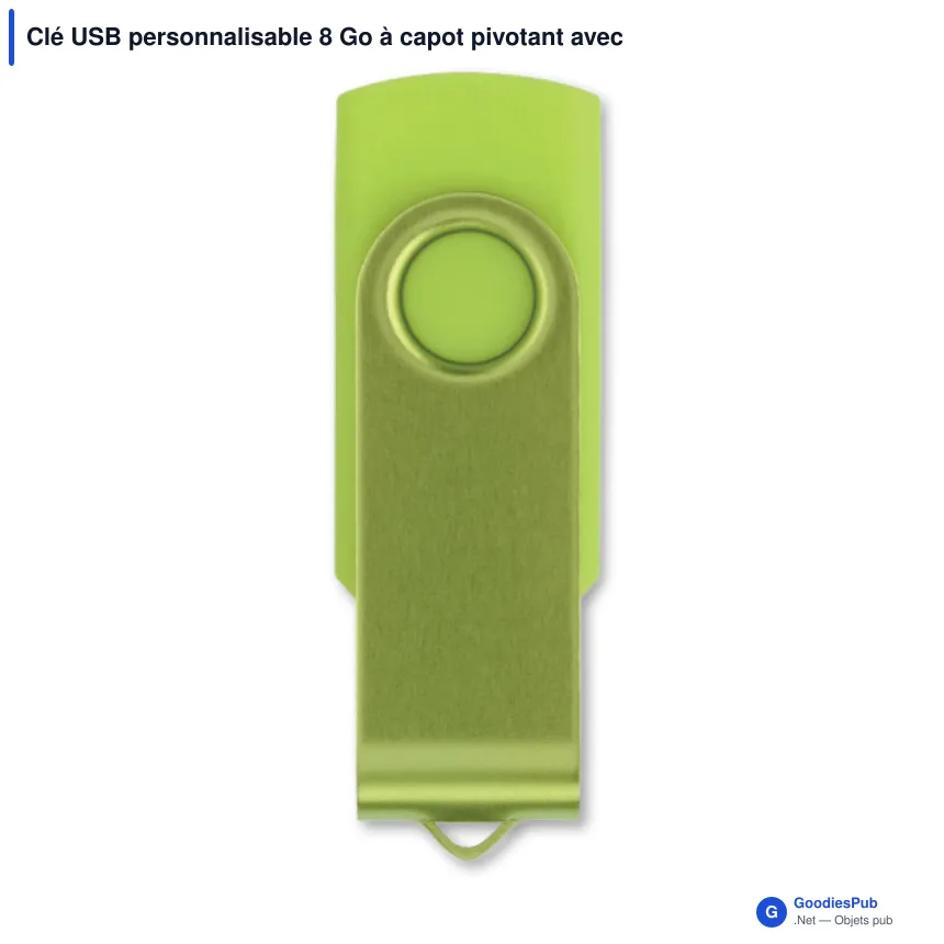 Clé USB personnalisable 8 Go à capot pivotant avec logo - Twister - Image 5