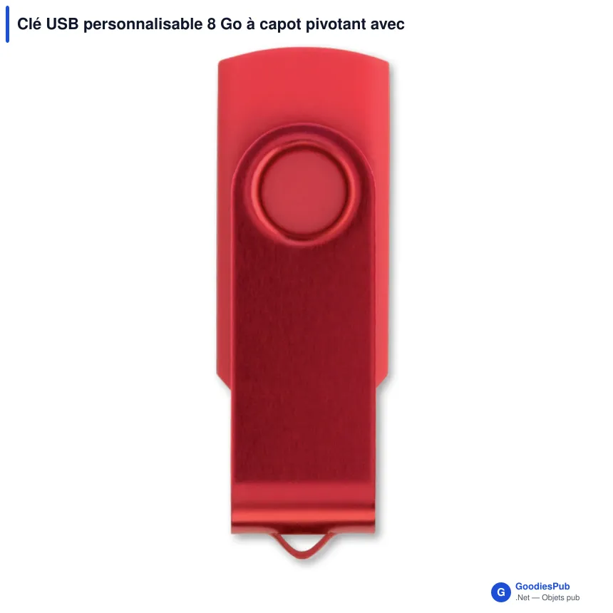 Clé USB personnalisable 8 Go à capot pivotant avec logo - Twister - Image 6