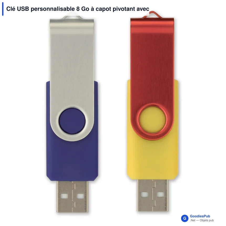 Clé USB personnalisable 8 Go à capot pivotant avec logo - Twister - Image 10