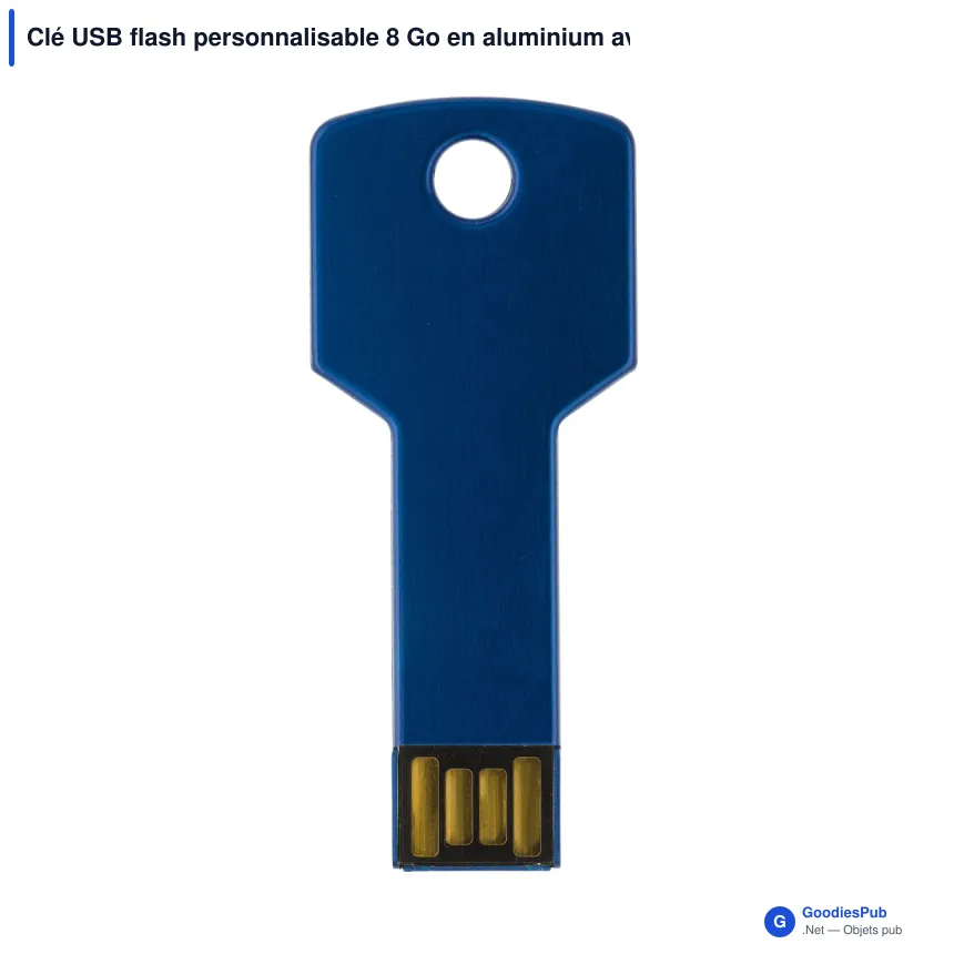Clé USB flash personnalisable 8 Go en aluminium avec logo - Key - Image 2