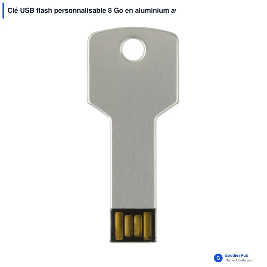 Clé USB flash personnalisable 8 Go en aluminium avec logo - Key - Image 4