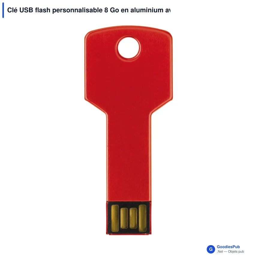 Clé USB flash personnalisable 8 Go en aluminium avec logo - Key - Image 5