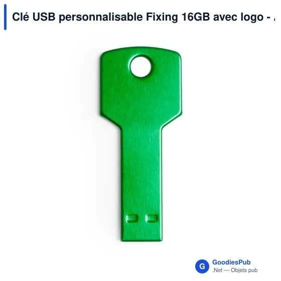 Clé USB personnalisable Fixing 16GB avec logo - Aluminium - Image 1