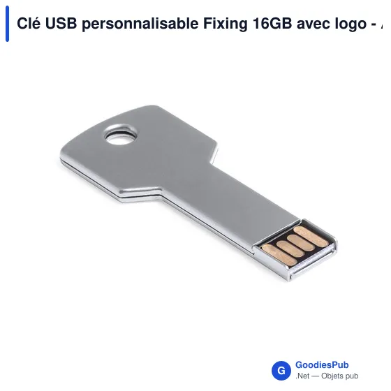 Clé USB personnalisable Fixing 16GB avec logo - Aluminium - Image 12