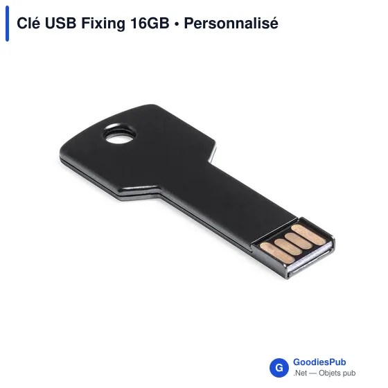 Clé USB personnalisable Fixing 16GB avec logo - Aluminium - Image 3