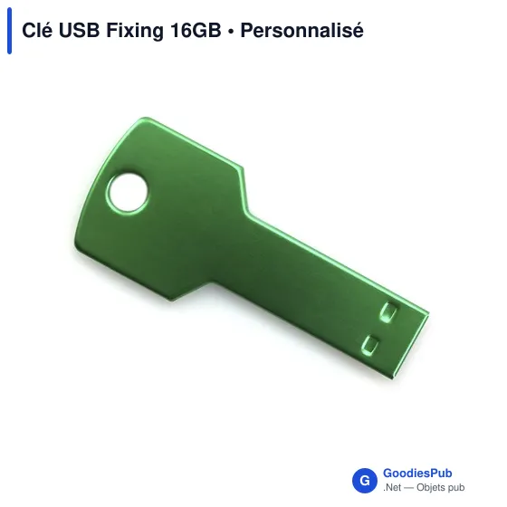 Clé USB personnalisable Fixing 16GB avec logo - Aluminium - Image 4