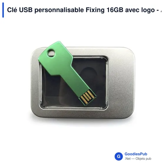 Clé USB personnalisable Fixing 16GB avec logo - Aluminium - Image 5