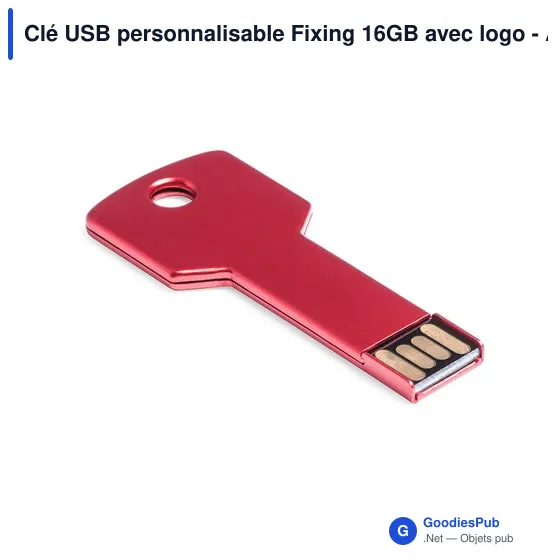 Clé USB personnalisable Fixing 16GB avec logo - Aluminium - Image 7