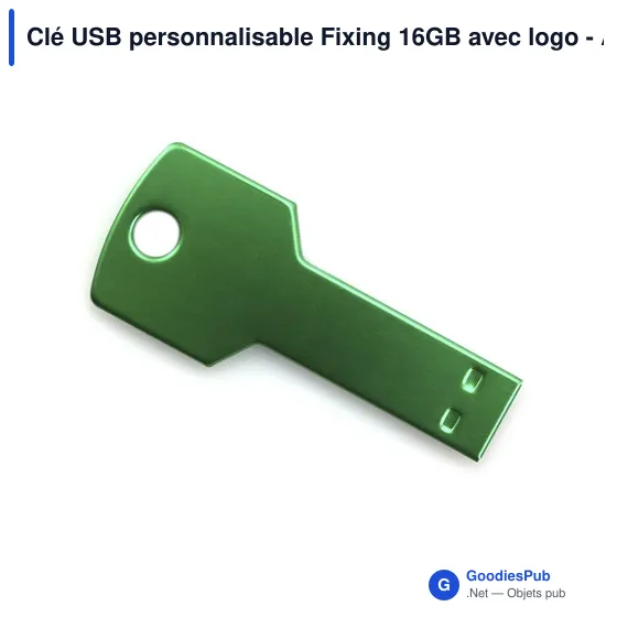 Clé USB personnalisable Fixing 16GB avec logo - Aluminium - Image 8