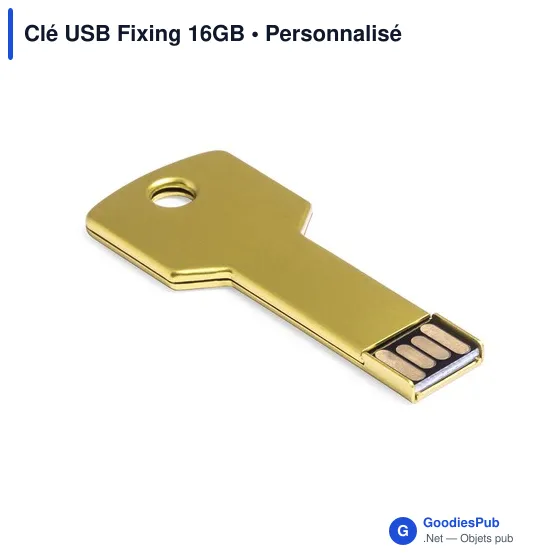 Clé USB personnalisable Fixing 16GB avec logo - Aluminium - Image 9