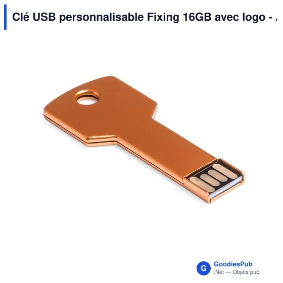 Clé USB personnalisable Fixing 16GB avec logo - Aluminium - Image 10