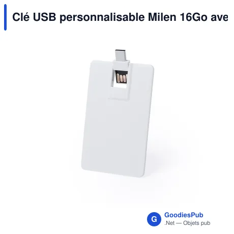 Clé USB personnalisable Milen 16Go avec logo