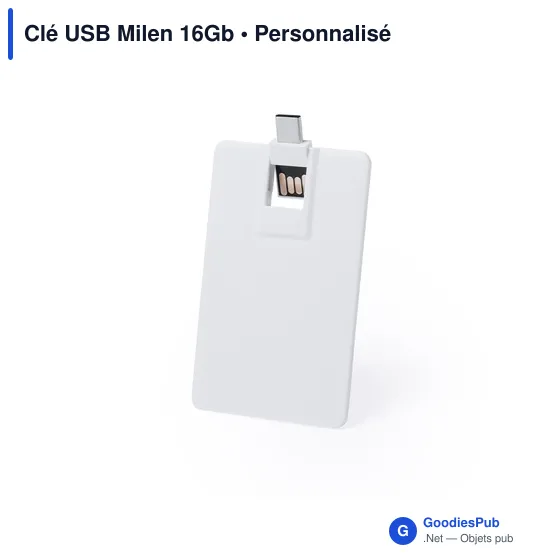 Clé USB personnalisable Milen 16Go avec logo - Image 1