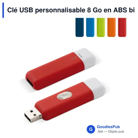 Clé USB personnalisable 8 Go en ABS bicolore avec logo - Modular