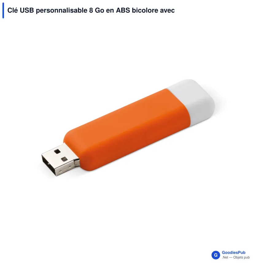 Clé USB personnalisable 8 Go en ABS bicolore avec logo - Modular - Image 2