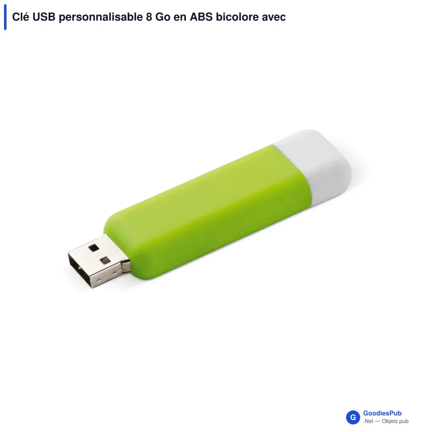 Clé USB personnalisable 8 Go en ABS bicolore avec logo - Modular - Image 3