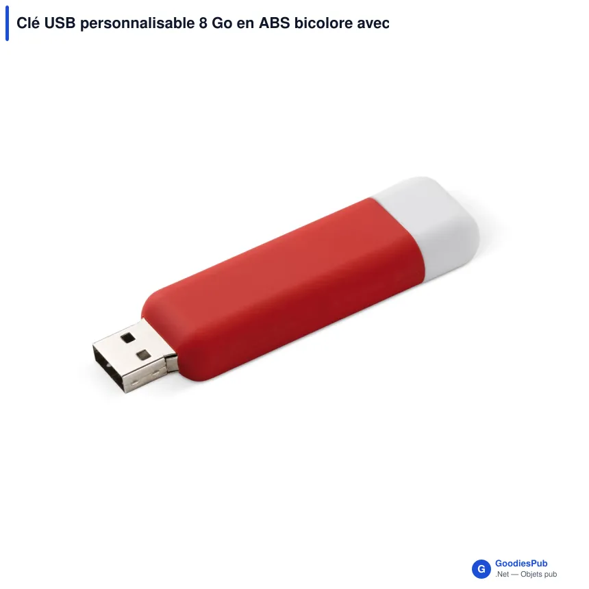 Clé USB personnalisable 8 Go en ABS bicolore avec logo - Modular - Image 5