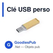 Clé USB personnalisable en bambou avec logo entreprise - Miniature 1