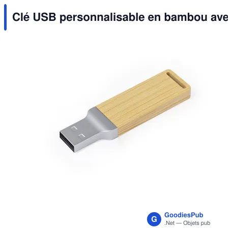 Clé USB personnalisable en bambou avec logo entreprise